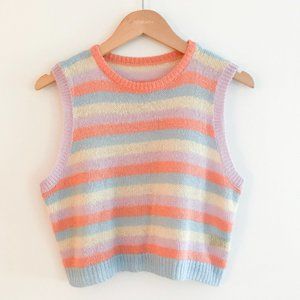 KNIT STRIPED RAINBOW VEST